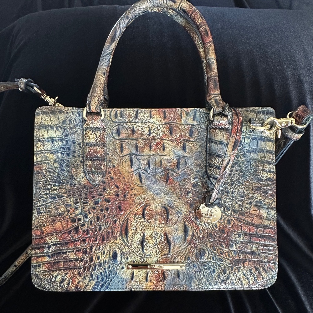 Brahmin Multicolor Croc-Embossed Shoulder Bag
